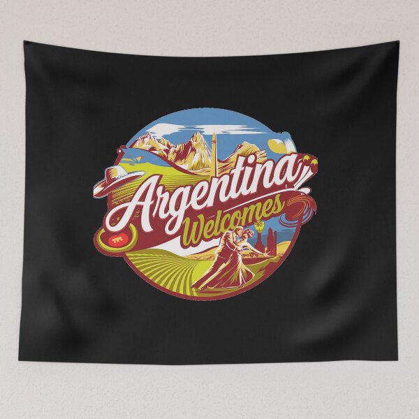 Item preview, Argentina Walcomes Flag Map designed and sold by AnimalsDH305.