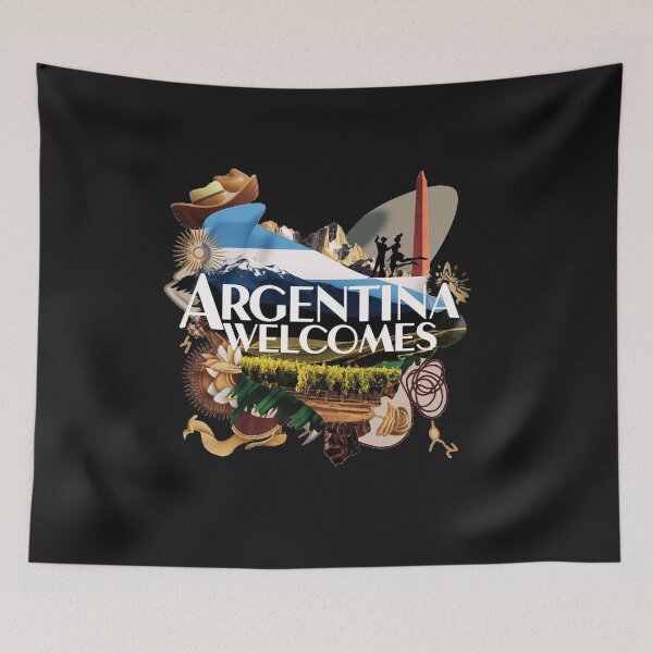 Item preview, Argentina Walcomes Flag Map designed and sold by AnimalsDH305.
