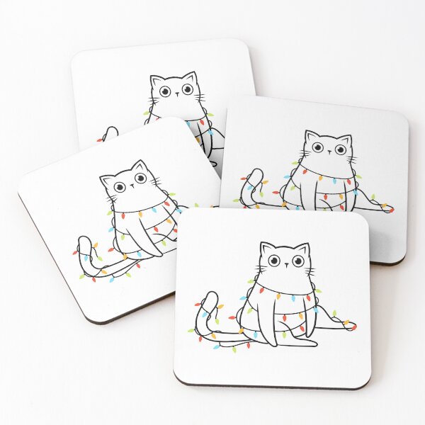 Item preview, Cat tangled in Christmas lights design 2 designed and sold by Dominika Farkašová.