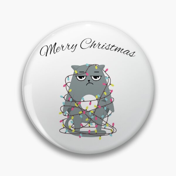 Item preview, Merry Christmas Angry Cat tangled in Christmas lights design designed and sold by Dominika Farkašová.