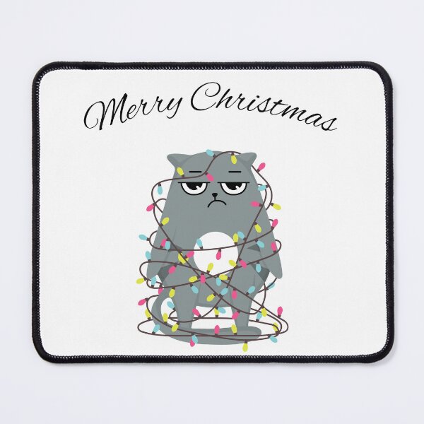 Item preview, Merry Christmas Angry Cat tangled in Christmas lights design designed and sold by Dominika Farkašová.