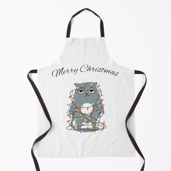Item preview, Merry Christmas Angry Cat tangled in Christmas lights design designed and sold by Dominika Farkašová.