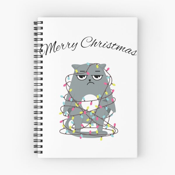 Item preview, Merry Christmas Angry Cat tangled in Christmas lights design designed and sold by Dominika Farkašová.