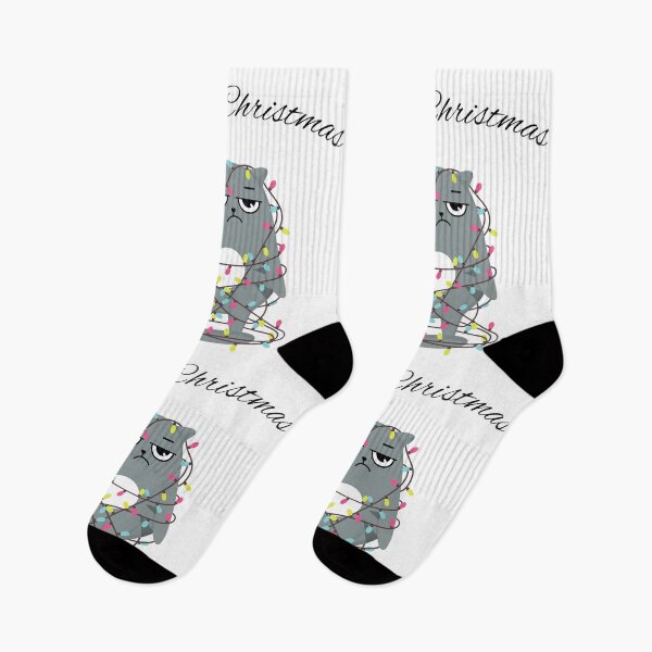 Item preview, Merry Christmas Angry Cat tangled in Christmas lights design designed and sold by Dominika Farkašová.