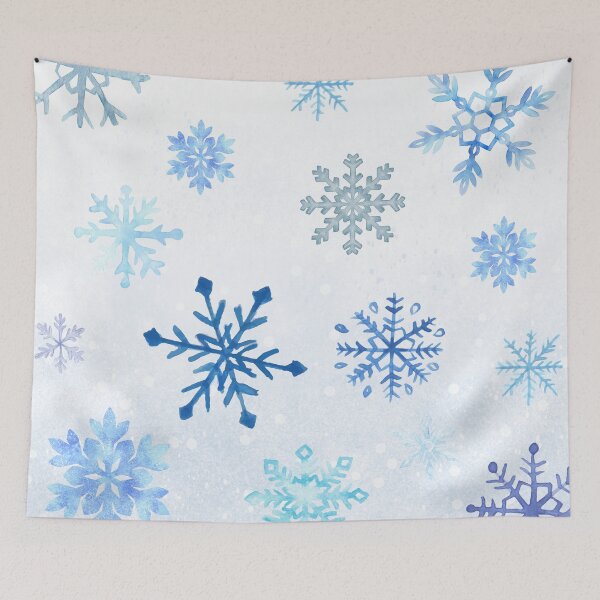 Artikelvorschau, Blaue Schneeflocke Winter Wunderland entworfen und verkauft von ADogAffair.