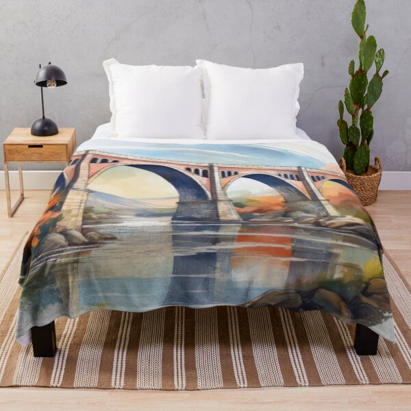Item preview, Scenic Watercolour Bridge Illustration designed and sold by RaiyaTees.
