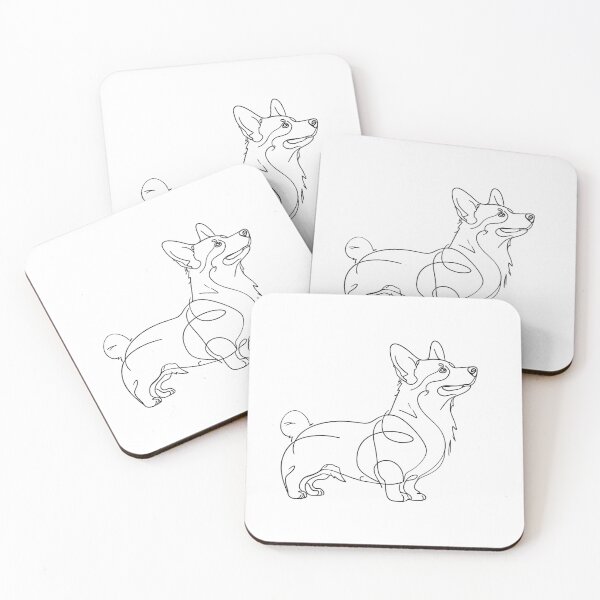 Item preview, Minimalistic Single-Line Drawing Corgi for Dog Lovers designed and sold by -justb-.