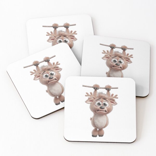 Item preview, Adorable Reindeer Hanging on a Rope designed and sold by InkFool.