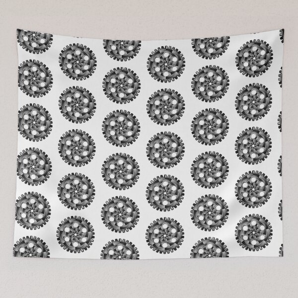 Item preview, Black and white gearwheel designed and sold by Gaspar Avila.