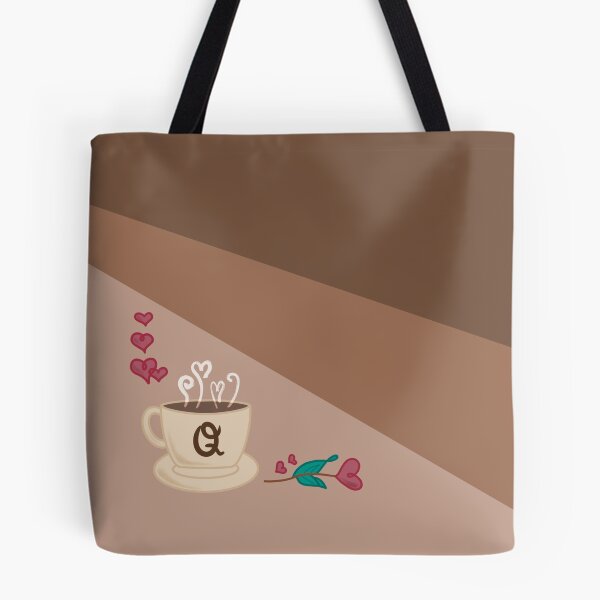 Item preview, Letter Q, brown diagonal striped coffee love designed and sold by SimplyMeganG.
