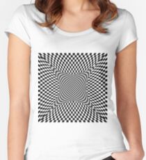 schwarz weiss mixx 002 Tailliertes Rundhals-Shirt