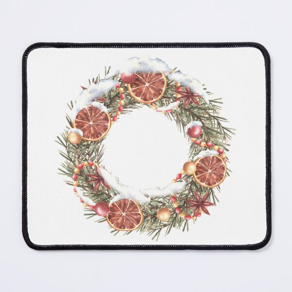 Item preview, Snowy Christmas spruce branch wreath vintage decorated . Watercolor illustration designed and sold by BartolArt.