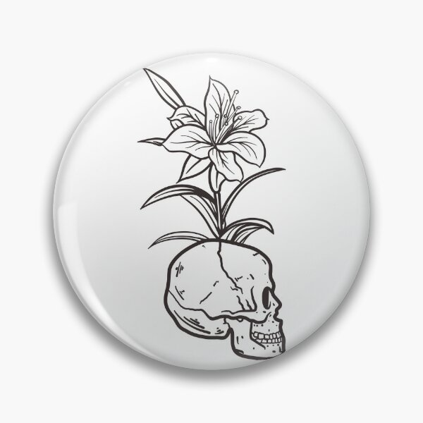 Item preview, Tropical Botany Flower And Leaves With Skull Bones Head designed and sold by TrilogyMerch.