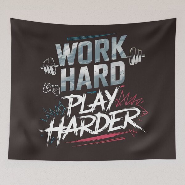 Item preview, Work hard, play harder designed and sold by BugiDesignArt.