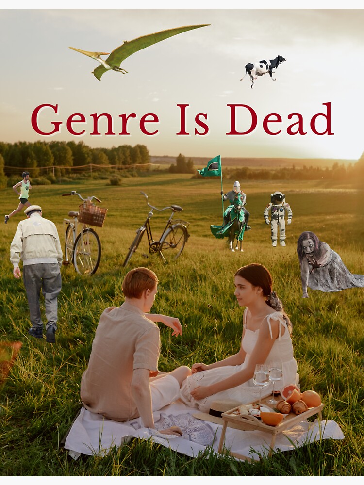 Thumbnail 3 of 3, Sticker, Genre Is Dead Scene Poster Mock Up designed and sold by WildRumpusAU.