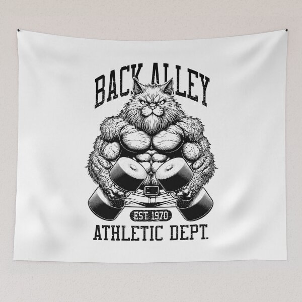 Item preview, Gym Cat Lover Funny Back Alley Training Bodybuilder Fitness designed and sold by GrandeDuc.