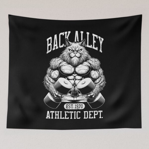 Item preview, Gym Cat Lover Funny Back Alley Training Bodybuilder Fitness designed and sold by GrandeDuc.