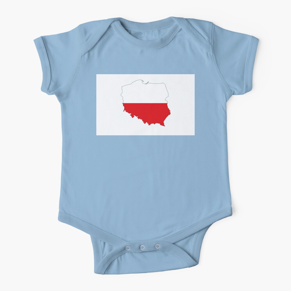 poland flag map Baby One-Piece for Sale by tony4urban