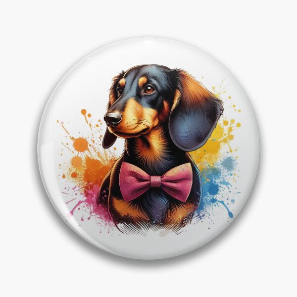 Item preview, A beautiful Dachshund dog with a bow tie on a colorful background designed and sold by Marcoshop10.