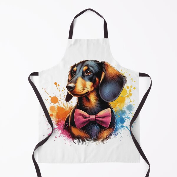 Item preview, A beautiful Dachshund dog with a bow tie on a colorful background designed and sold by Marcoshop10.