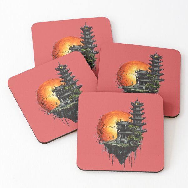 Item preview, Floating Pagoda with a Red Sun designed and sold by NiRia Spot.