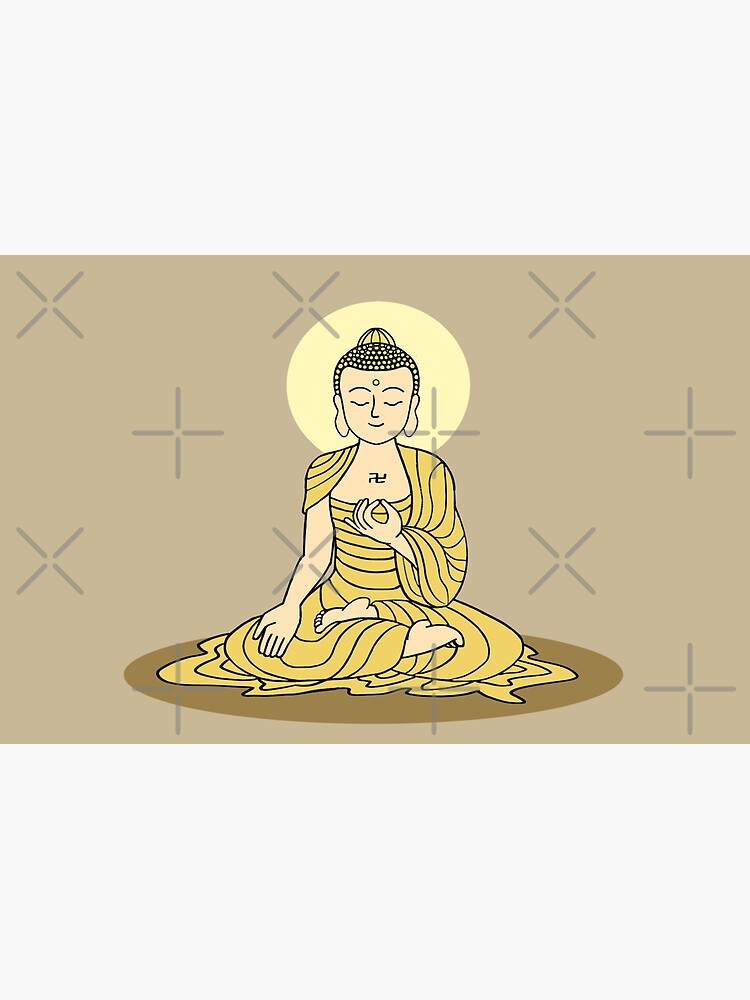 Thumbnail 4 of 4, Metal Print, Golden Serenity Buddha designed and sold by Buddhismdotnet.