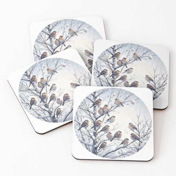 Item preview, "Snowy Perch: Birds in the Heart of Winter" designed and sold by Kriebelt.