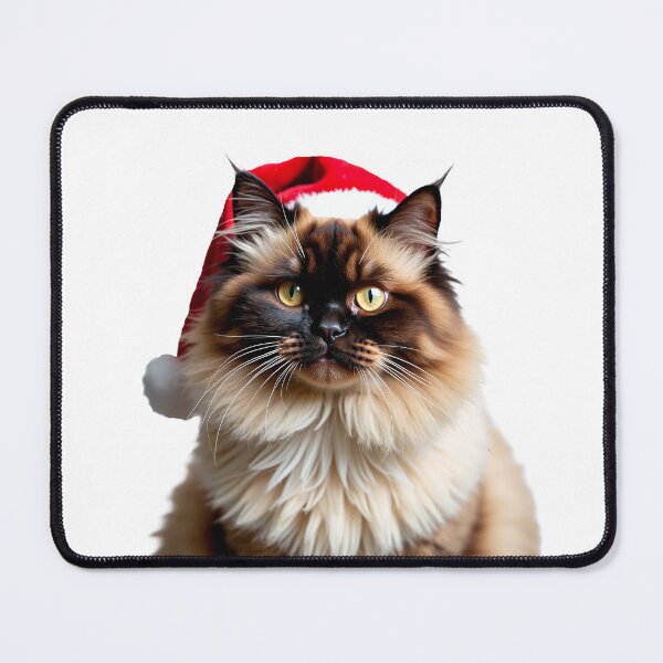 Item preview, Funny Himalayan cat wearing Christmas hat designed and sold by LazyOwlStore.