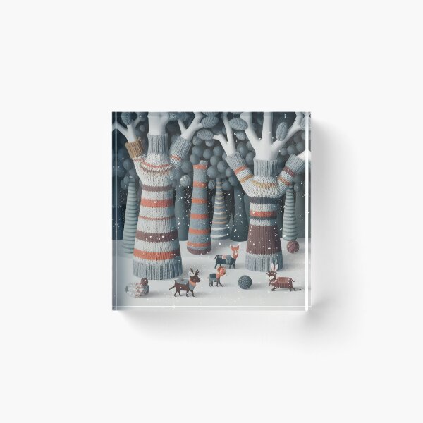 Item preview, Knitted Forest with Cozy Animals in Sweaters designed and sold by ZetaDream.