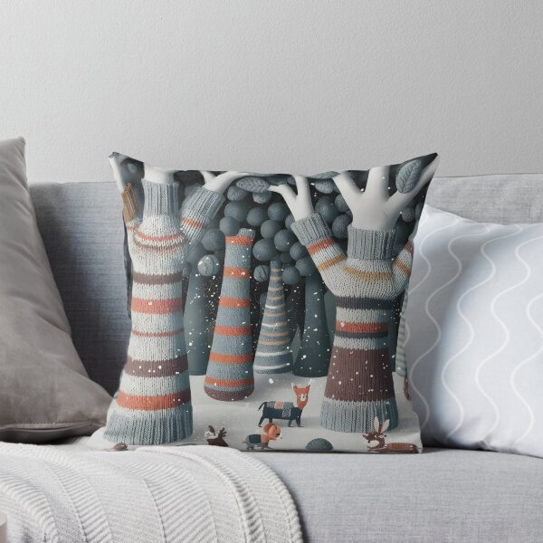 Item preview, Knitted Forest with Cozy Animals in Sweaters designed and sold by ZetaDream.
