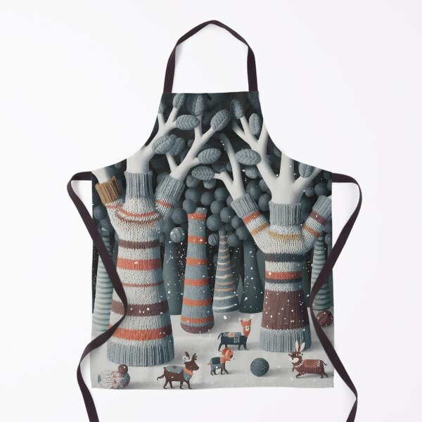 Item preview, Knitted Forest with Cozy Animals in Sweaters designed and sold by ZetaDream.