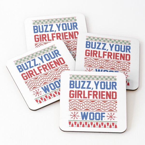 Item preview, Buzz,your girlfriend woof!  ugly Christmas sweater holiday design designed and sold by Dominika Farkašová.