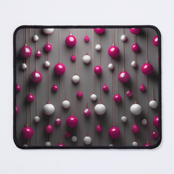Item preview, Christmas decorations - minimalist, opalescent baubles and Christmas tree stars/ white, magenta . designed and sold by My-fake-places.