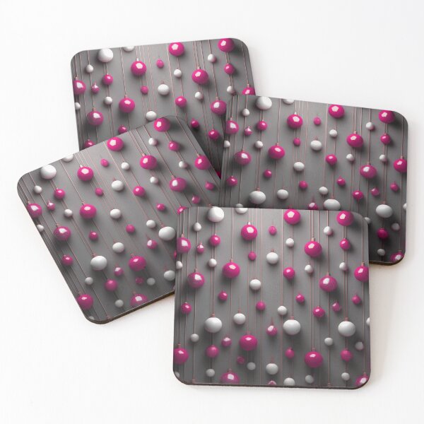 Item preview, Christmas decorations - minimalist, opalescent baubles and Christmas tree stars/ white, magenta . designed and sold by My-fake-places.