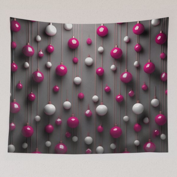 Item preview, Christmas decorations - minimalist, opalescent baubles and Christmas tree stars/ white, magenta . designed and sold by My-fake-places.