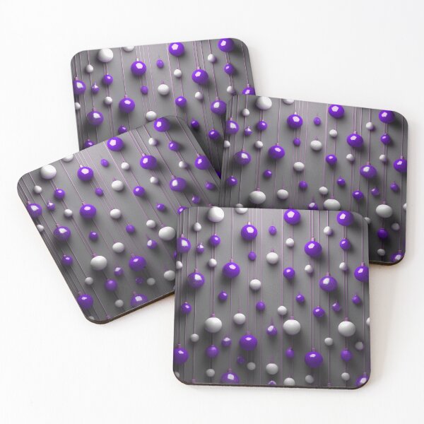 Item preview, Christmas decorations - minimalist, opalescent baubles and Christmas tree stars/ white, purple . designed and sold by My-fake-places.