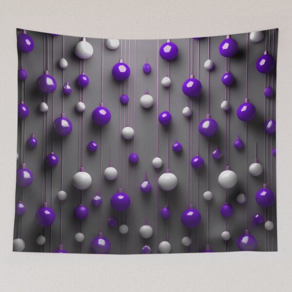 Item preview, Christmas decorations - minimalist, opalescent baubles and Christmas tree stars/ white, purple . designed and sold by My-fake-places.