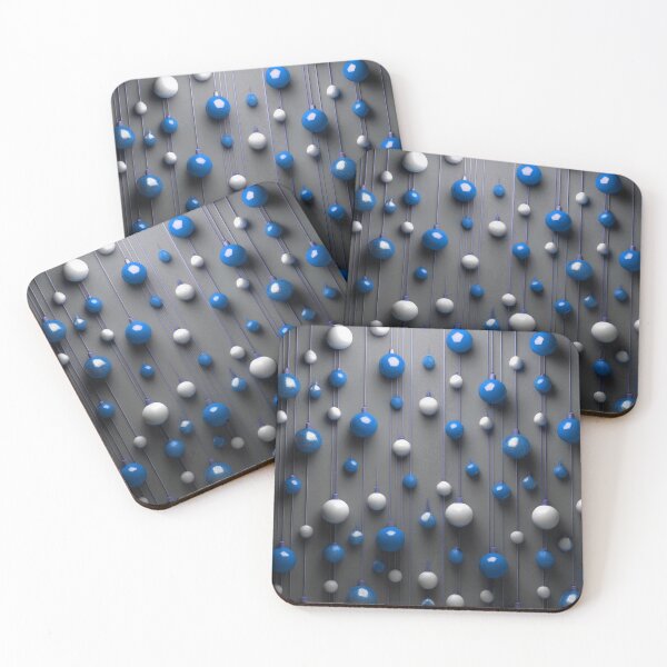 Item preview, Christmas decorations - minimalist, opalescent baubles and Christmas tree stars/ white, blue  . designed and sold by My-fake-places.
