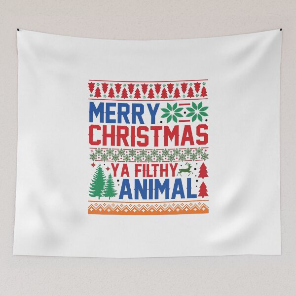 Item preview, Merry Christmas ya filthy animal ugly Christmas sweater holiday design designed and sold by Dominika Farkašová.