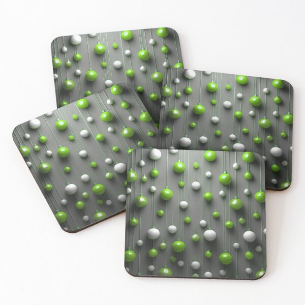 Item preview, Christmas decorations - minimalist, opalescent baubles and Christmas tree stars/ white, green. designed and sold by My-fake-places.