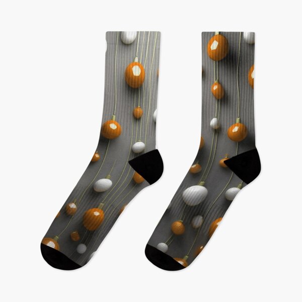 Item preview, Christmas decorations - minimalist, opalescent baubles and Christmas tree stars/ white, orange  . designed and sold by My-fake-places.