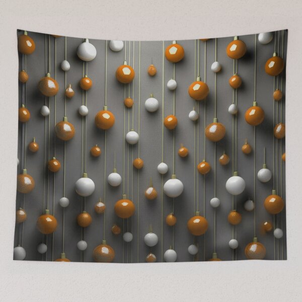 Item preview, Christmas decorations - minimalist, opalescent baubles and Christmas tree stars/ white, orange  . designed and sold by My-fake-places.