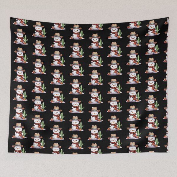 Item preview, Cute Cowboy Snowman Festive Holiday Cactus Christmas  designed and sold by Belhbib Art ⭐⭐⭐⭐⭐.