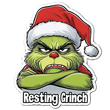 Artwork thumbnail, Resting Grinch Face Sticker by Fox1997