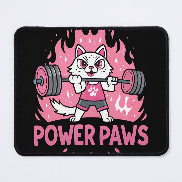 Item preview, Power Paws Weightlifting Cat - Fierce Fitness T-Shirt for Cat Lovers designed and sold by FocusedPatterns.