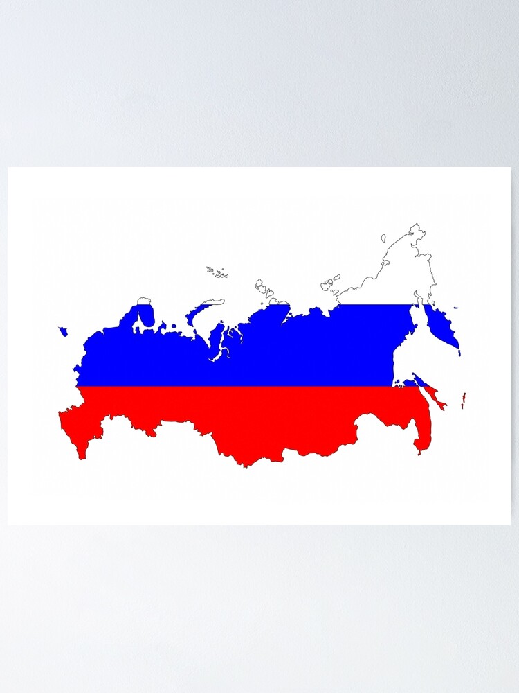 Flag Map of Russia, Russia Map Outline with National Flag Inside Essential  T-Shirt for Sale by mashmosh