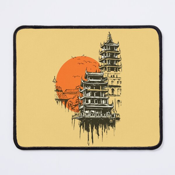 Item preview, Timeless Pagoda in the sunset designed and sold by NiRia Spot.