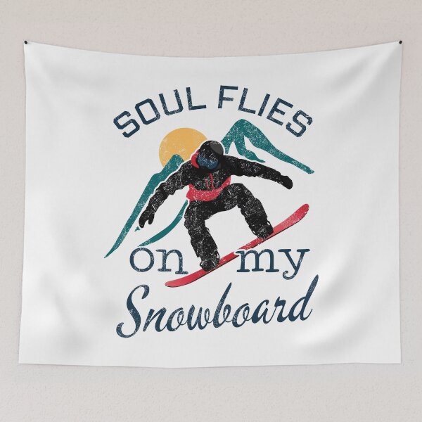 Item preview, Soul flies on my snowboard: Free Spirits Soar Over Snowy Peaks designed and sold by SplashTastic.