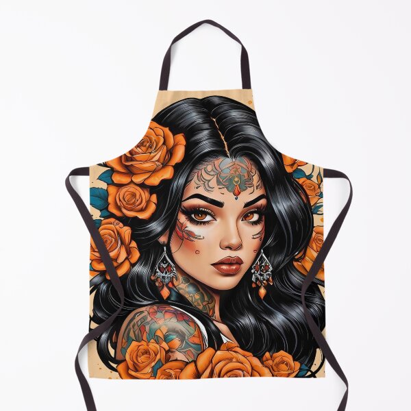 Artikelvorschau, Böhmisches tätowiertes Latina Chola Retro-Vintage-Blumendesign entworfen und verkauft von BorgSpareParts.