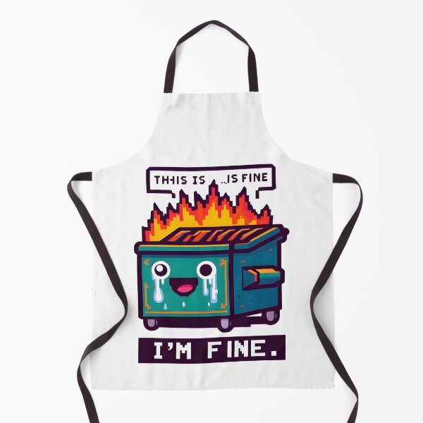 Item preview, Dumpster Fire This Is Fine, I'm Fine pixel bits designed and sold by SomniferumWars.